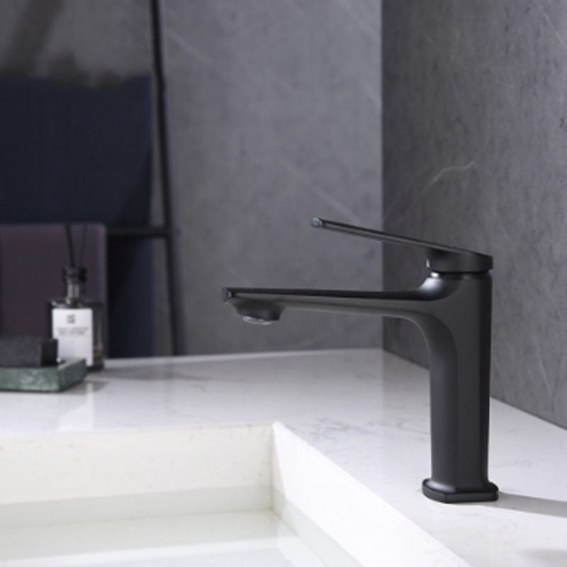 Modern Vessel Faucet Brass Lever Handles Low Arc Basin Lavatory Faucet