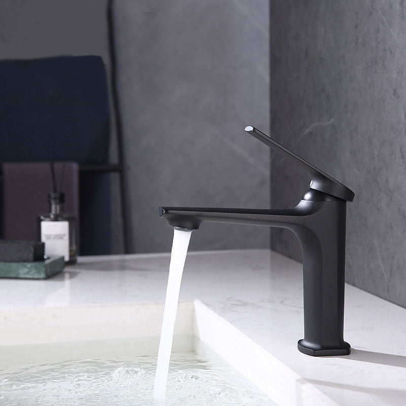 Modern Vessel Faucet Brass Lever Handles Low Arc Basin Lavatory Faucet