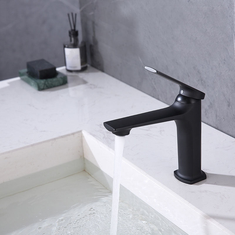 Modern Vessel Faucet Brass Lever Handles Low Arc Basin Lavatory Faucet