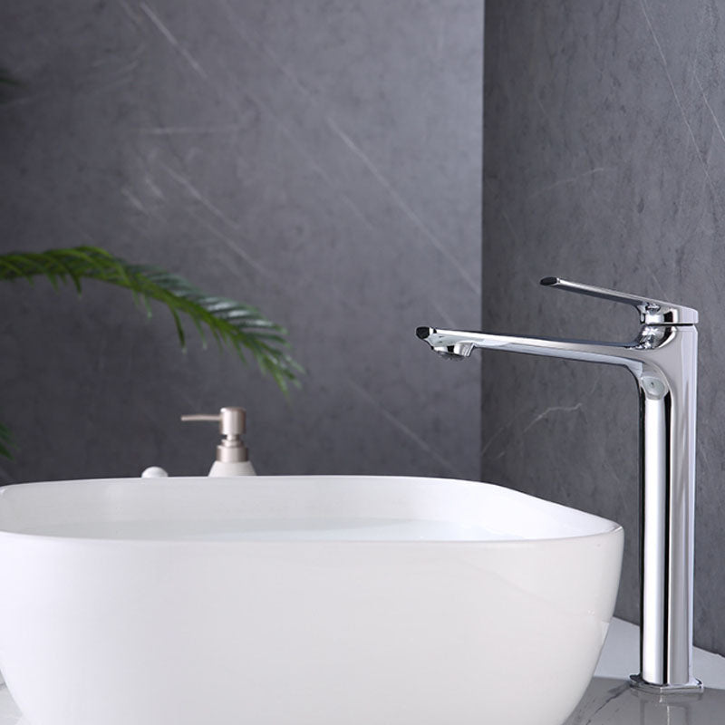 Modern Vessel Faucet Brass Lever Handles Low Arc Basin Lavatory Faucet