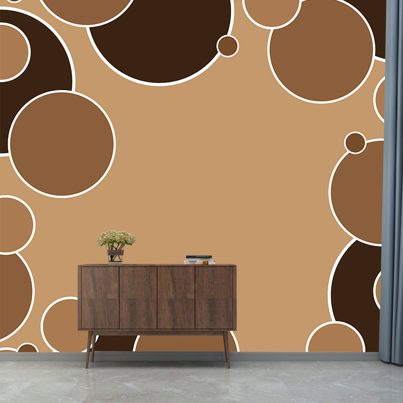 Illustration Stain Resistant Wallpaper Circular Border Living Room Wall Mural