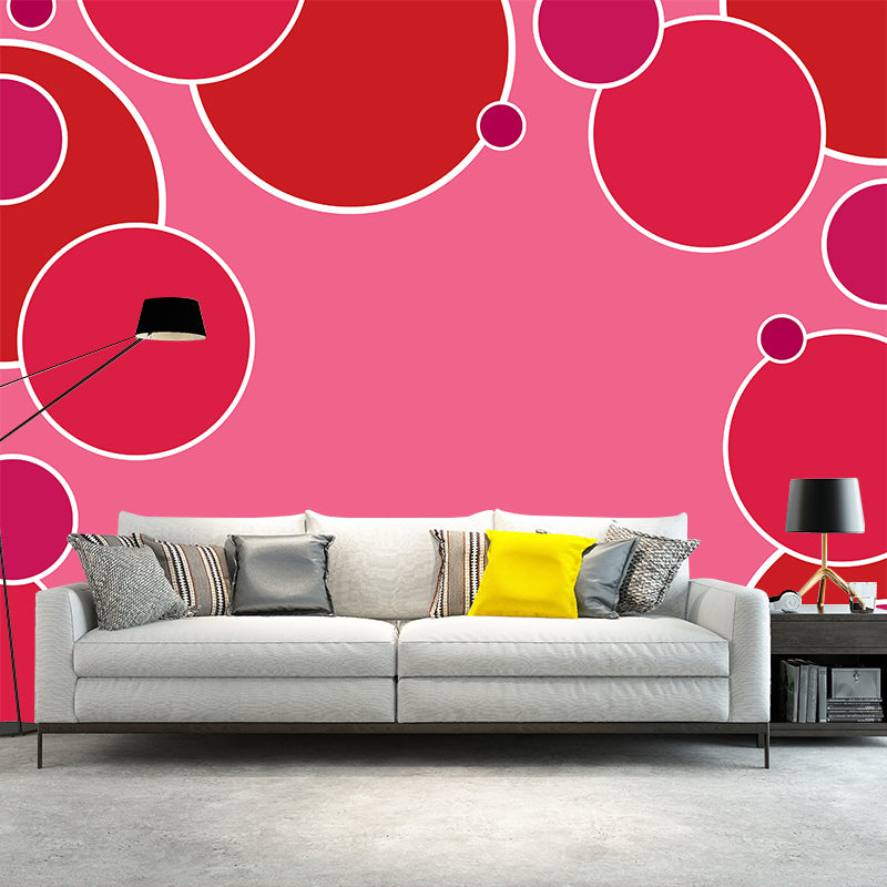 Illustration Stain Resistant Wallpaper Circular Border Living Room Wall Mural