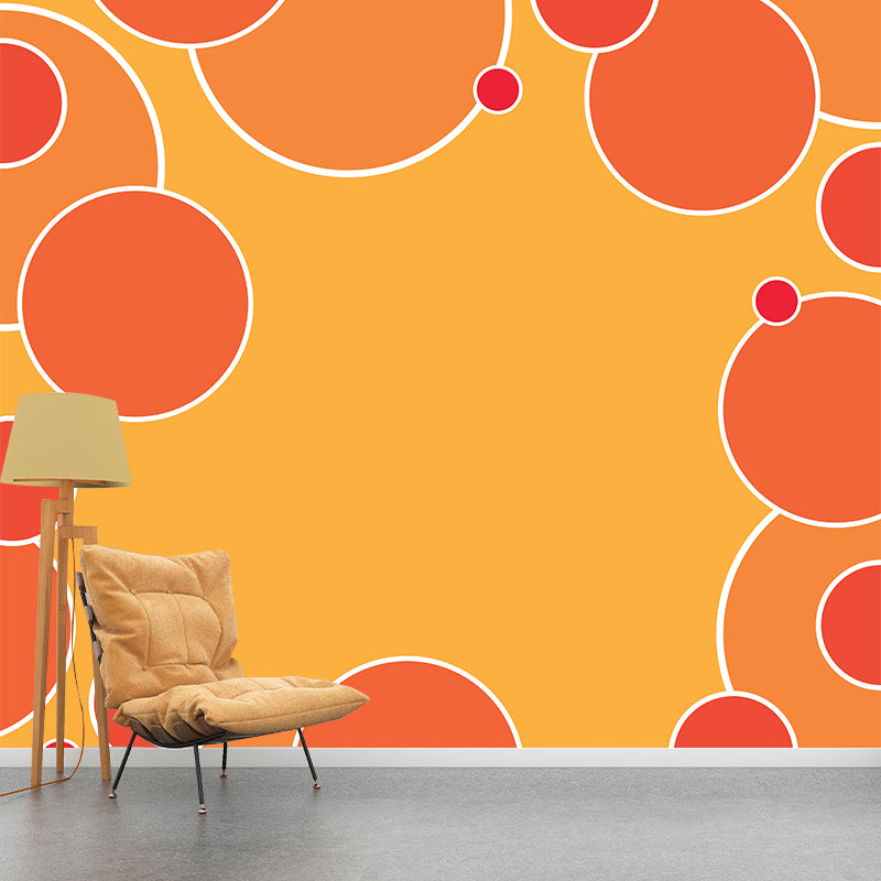 Illustration Stain Resistant Wallpaper Circular Border Living Room Wall Mural