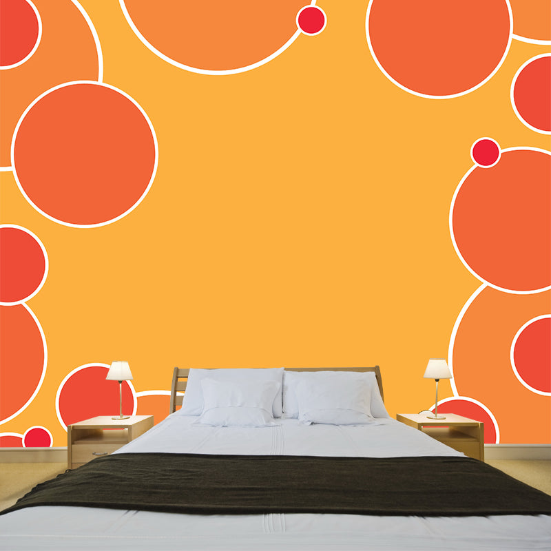 Illustration Stain Resistant Wallpaper Circular Border Living Room Wall Mural