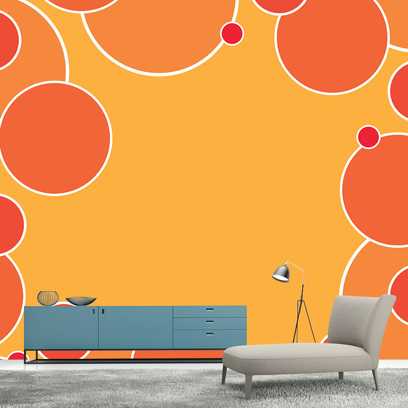 Illustration Stain Resistant Wallpaper Circular Border Living Room Wall Mural