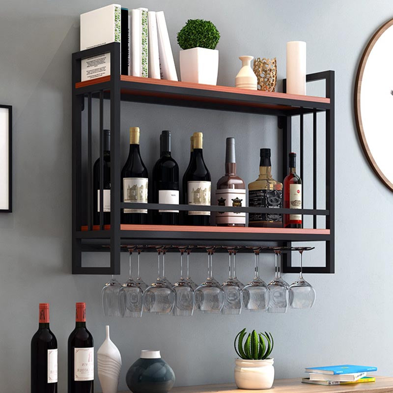 Metal Wall Mounted Wine Glass Stemware Rack Holder Industrial Wine Rack Kit