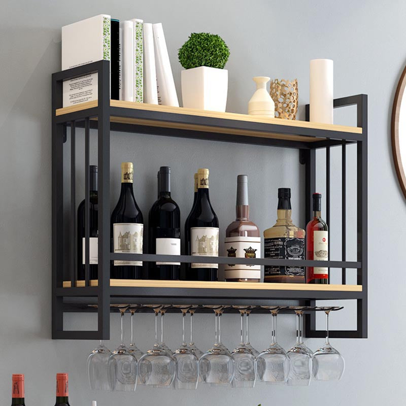 Metal Wall Mounted Wine Glass Stemware Rack Holder Industrial Wine Rack Kit