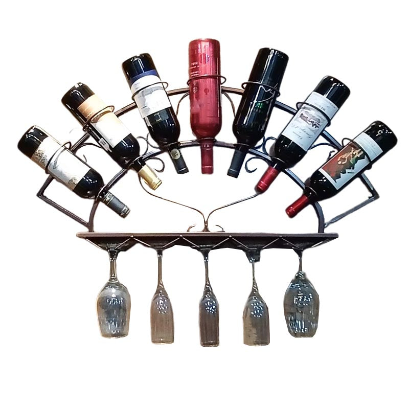 Industrial Wall Mounted Bottle Wine Rack Metal Wine Rack Bottle in Brass