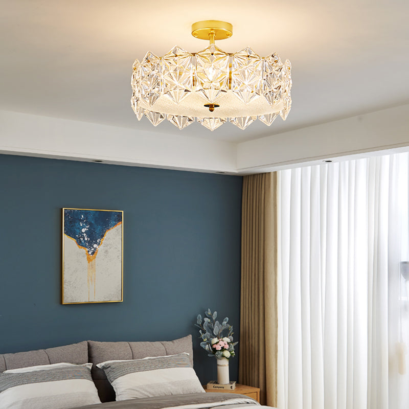 Simple Glass Ceiling Light Household Flush Mount Light Fixture for Bedroom