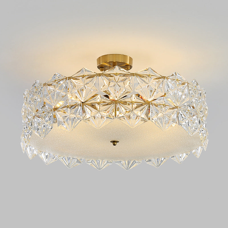 Simple Glass Ceiling Light Household Flush Mount Light Fixture for Bedroom