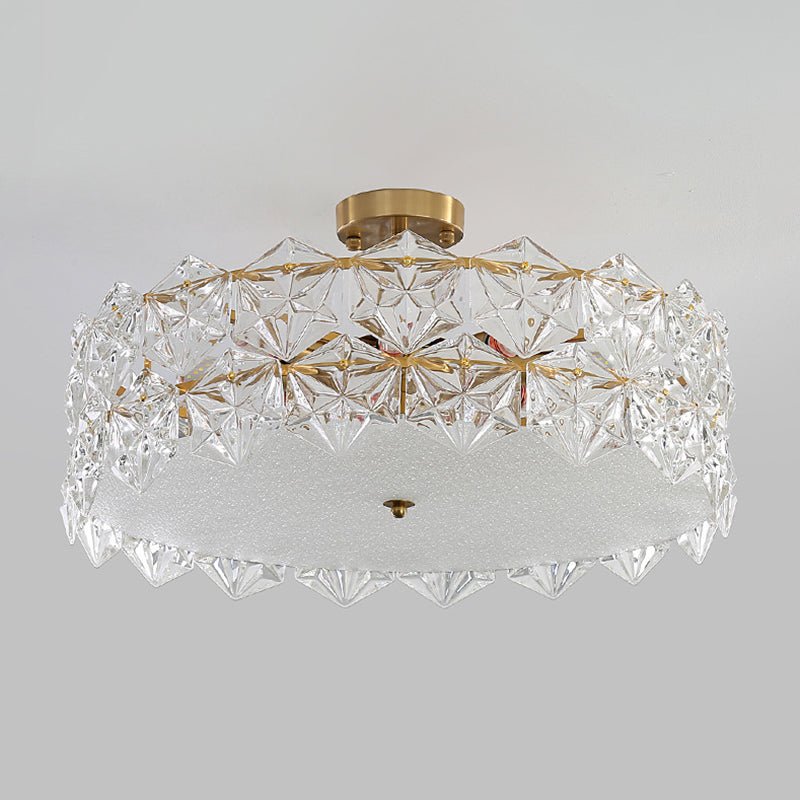 Simple Glass Ceiling Light Household Flush Mount Light Fixture for Bedroom