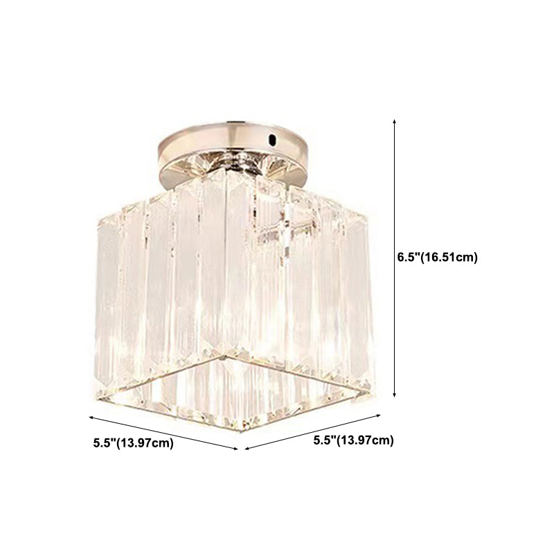 1-Light Ceiling Lamp Modern Ceiling Mount Light with Glass Shade for Living Room