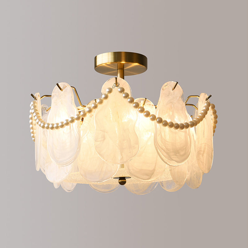 Creative Glass Ceiling Light Household Flush Mount Light Fixture for Bedroom