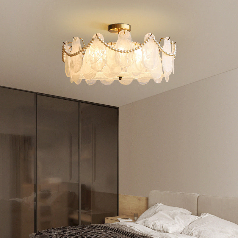 Creative Glass Ceiling Light Household Flush Mount Light Fixture for Bedroom