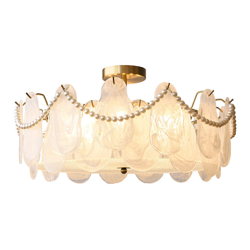 Creative Glass Ceiling Light Household Flush Mount Light Fixture for Bedroom