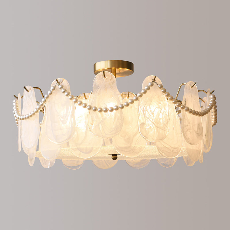 Creative Glass Ceiling Light Household Flush Mount Light Fixture for Bedroom