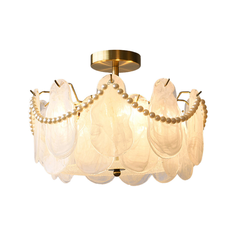 Creative Glass Ceiling Light Household Flush Mount Light Fixture for Bedroom