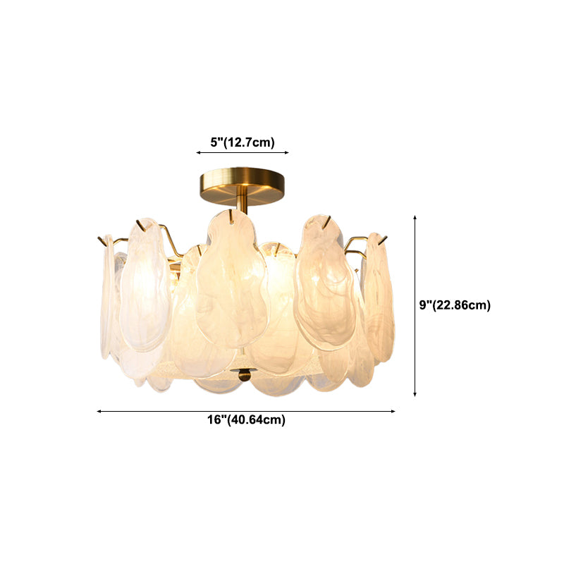 Creative Glass Ceiling Light Household Flush Mount Light Fixture for Bedroom