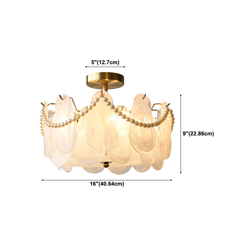 Creative Glass Ceiling Light Household Flush Mount Light Fixture for Bedroom