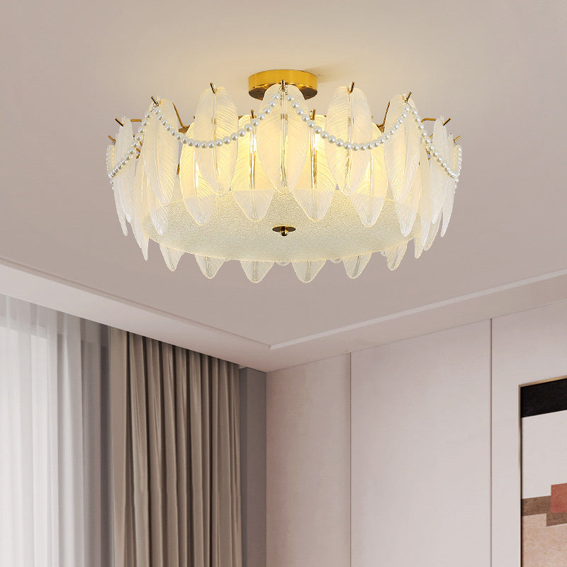 Modern Glass Ceiling Light Creative Flush Mount Light Fixture for Bedroom