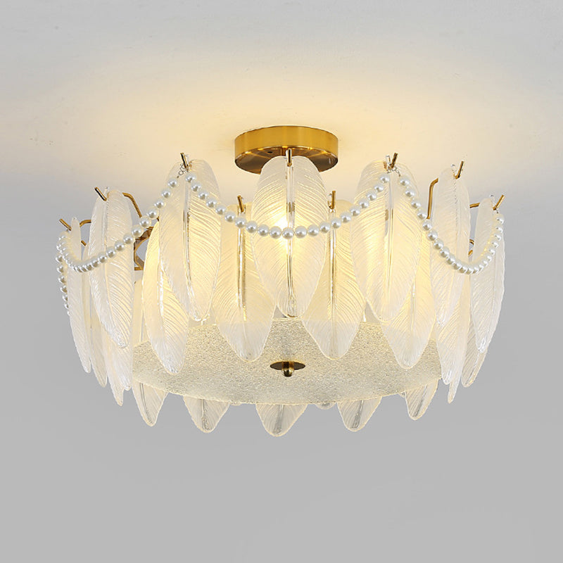 Modern Glass Ceiling Light Creative Flush Mount Light Fixture for Bedroom