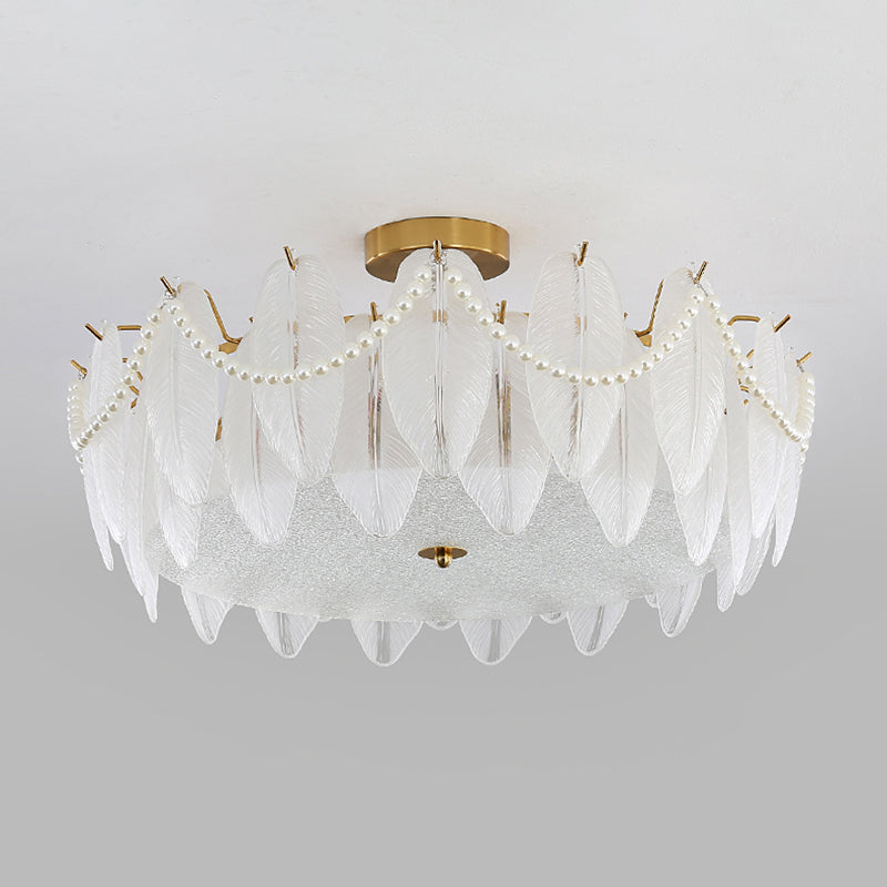 Modern Glass Ceiling Light Creative Flush Mount Light Fixture for Bedroom