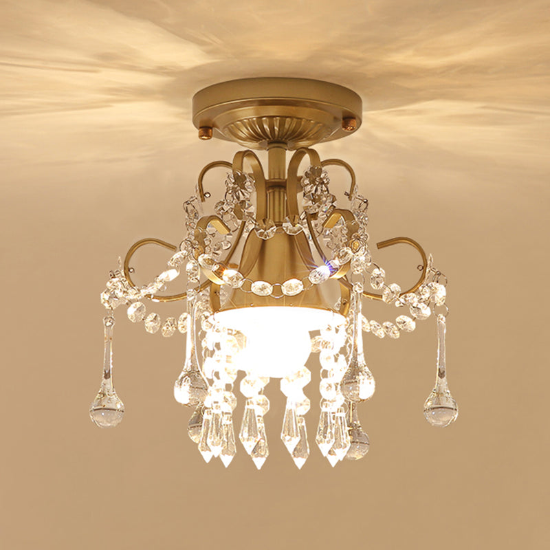 Creative Crystal Ceiling Light Household Flush Mount Light Fixture for Bedroom