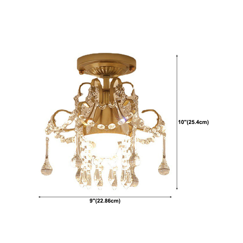 Creative Crystal Ceiling Light Household Flush Mount Light Fixture for Bedroom