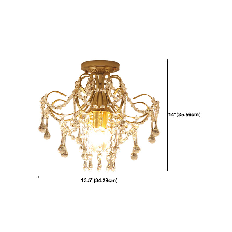 Creative Crystal Ceiling Light Household Flush Mount Light Fixture for Bedroom