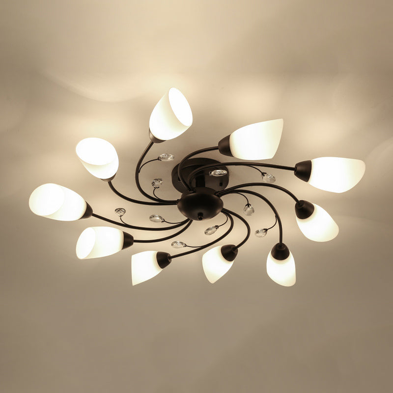 Modern Style Sputnik Shape Flush Mount Metal Ceiling Light for Bedroom