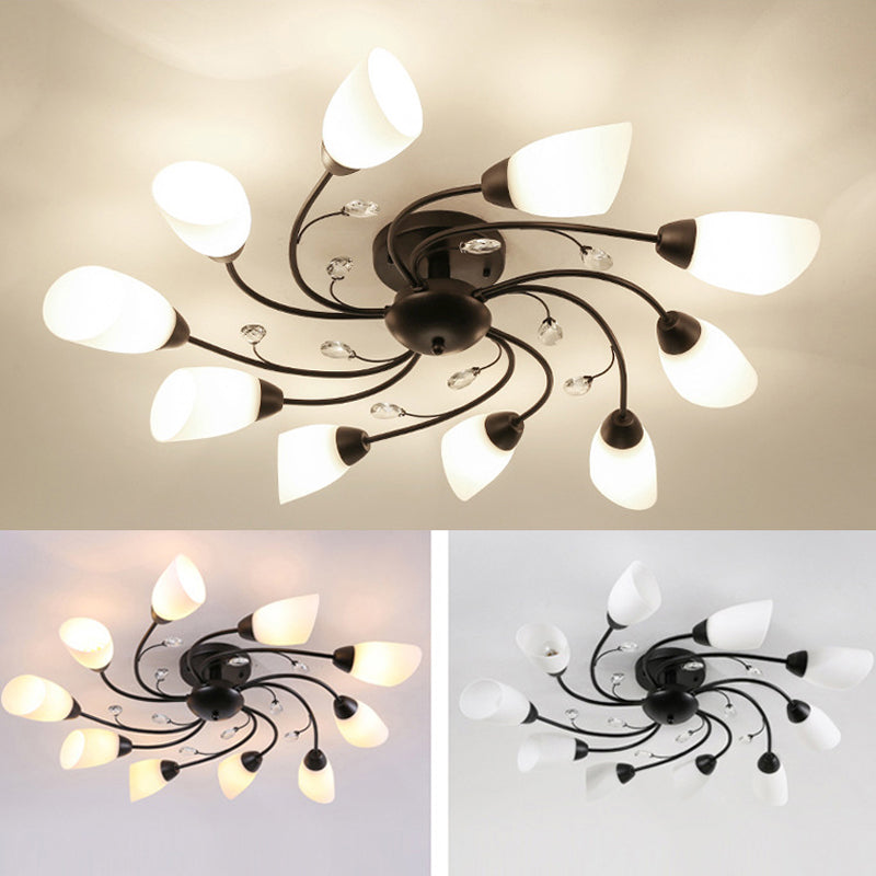 Modern Style Sputnik Shape Flush Mount Metal Ceiling Light for Bedroom