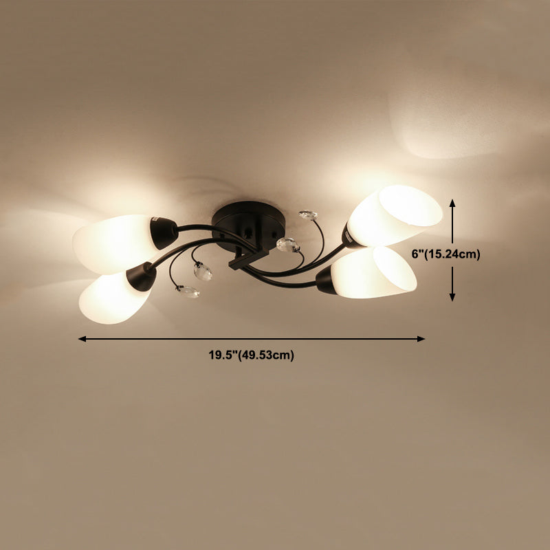 Modern Style Sputnik Shape Flush Mount Metal Ceiling Light for Bedroom