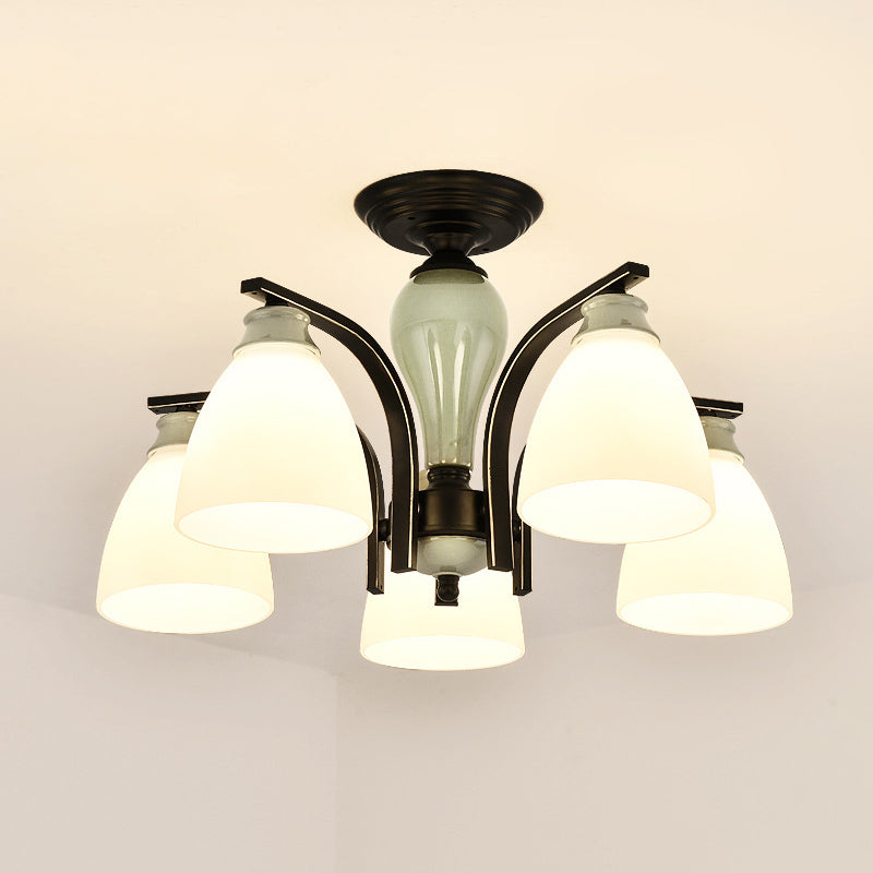 Modern Style Dome Shape Flush Mount Glass Ceiling Light for Living Room