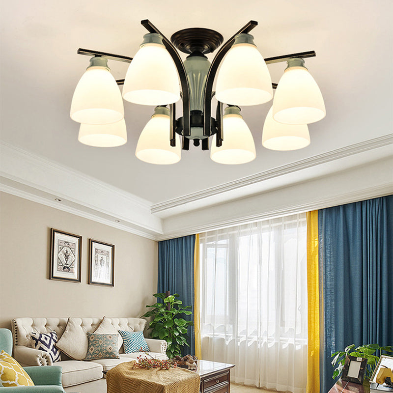 Modern Style Dome Shape Flush Mount Glass Ceiling Light for Living Room