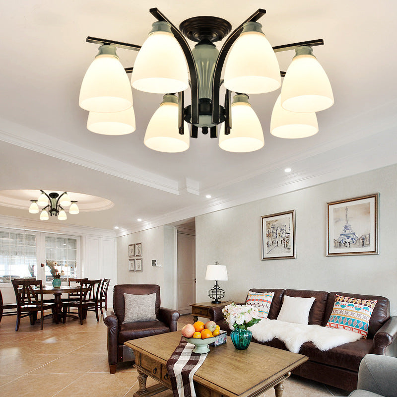 Modern Style Dome Shape Flush Mount Glass Ceiling Light for Living Room