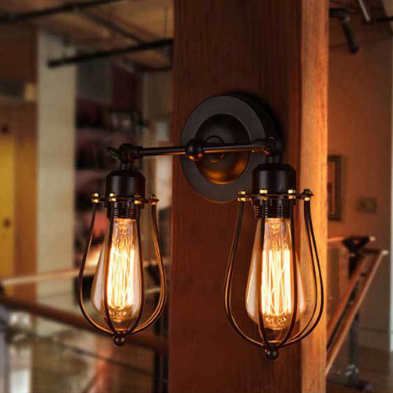 2 Lights Sconce Light Fixture Industrial Sconce Lamp for Wash Room