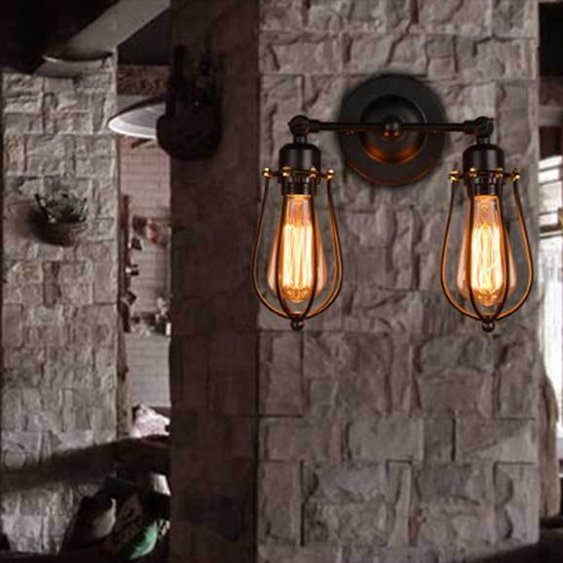 2 Lights Sconce Light Fixture Industrial Sconce Lamp for Wash Room