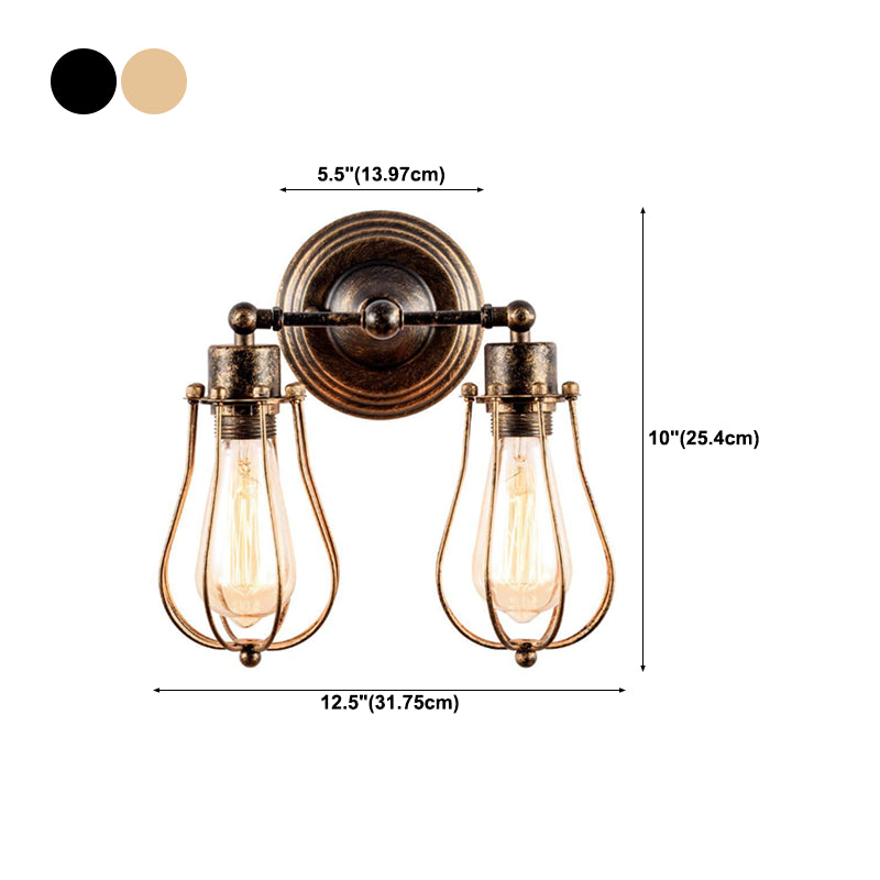 2 Lights Sconce Light Fixture Industrial Sconce Lamp for Wash Room