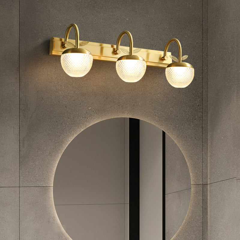 1/2/3-Light Golden Contemporary Bathroom Vanity Light LED Bath Bar