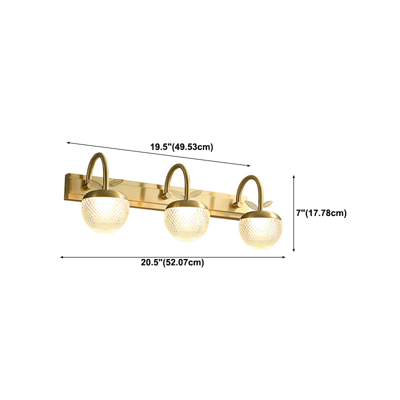 1/2/3-Light Golden Contemporary Bathroom Vanity Light LED Bath Bar