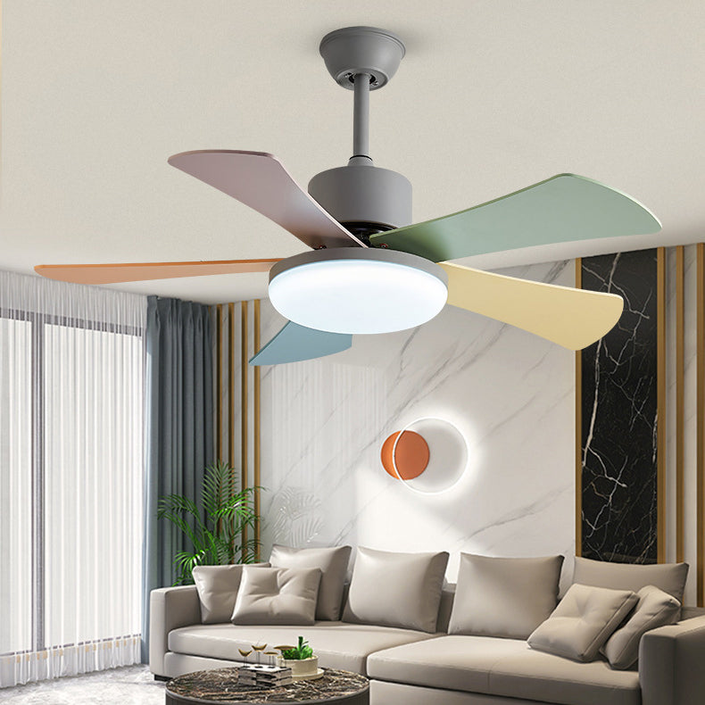 Colorful LED Ceiling Fan Light Fixture Simple Ceiling Flush Mount for Kids' Room