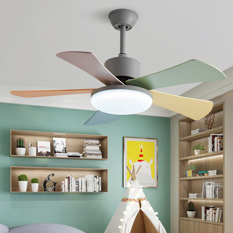 Colorful LED Ceiling Fan Light Fixture Simple Ceiling Flush Mount for Kids' Room