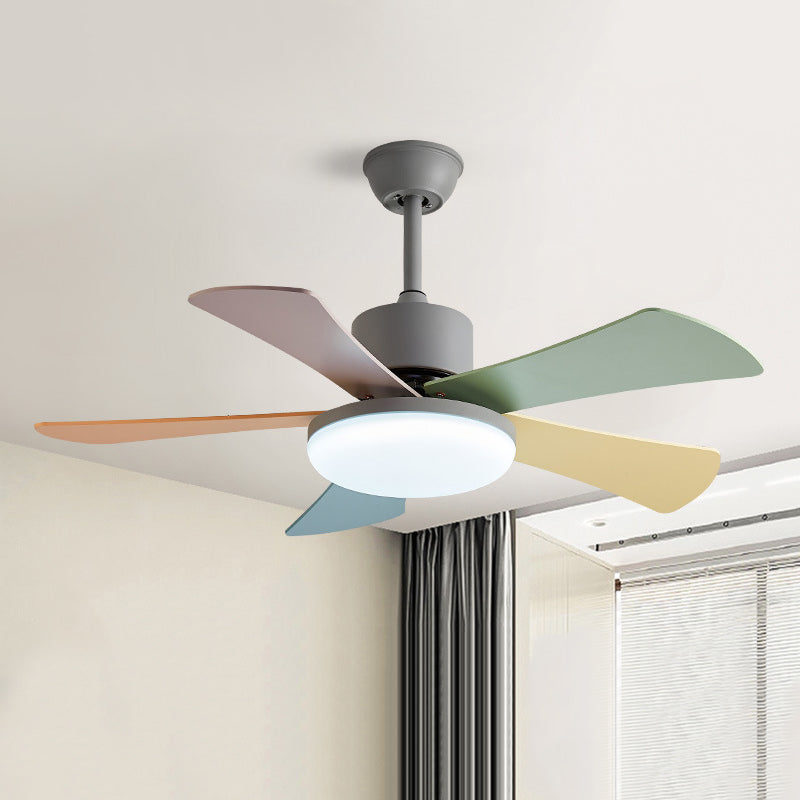 Colorful LED Ceiling Fan Light Fixture Simple Ceiling Flush Mount for Kids' Room