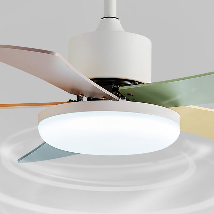 Colorful LED Ceiling Fan Light Fixture Simple Ceiling Flush Mount for Kids' Room