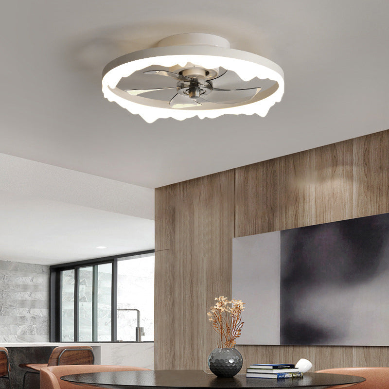 Modernism Metal LED Ceiling Fan White/Black Fan with Light for Room