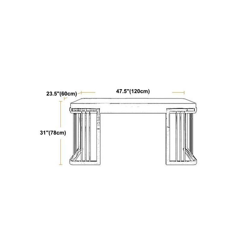 Rectangular Modern Office Desk Marble Solid Wood Writing Desk