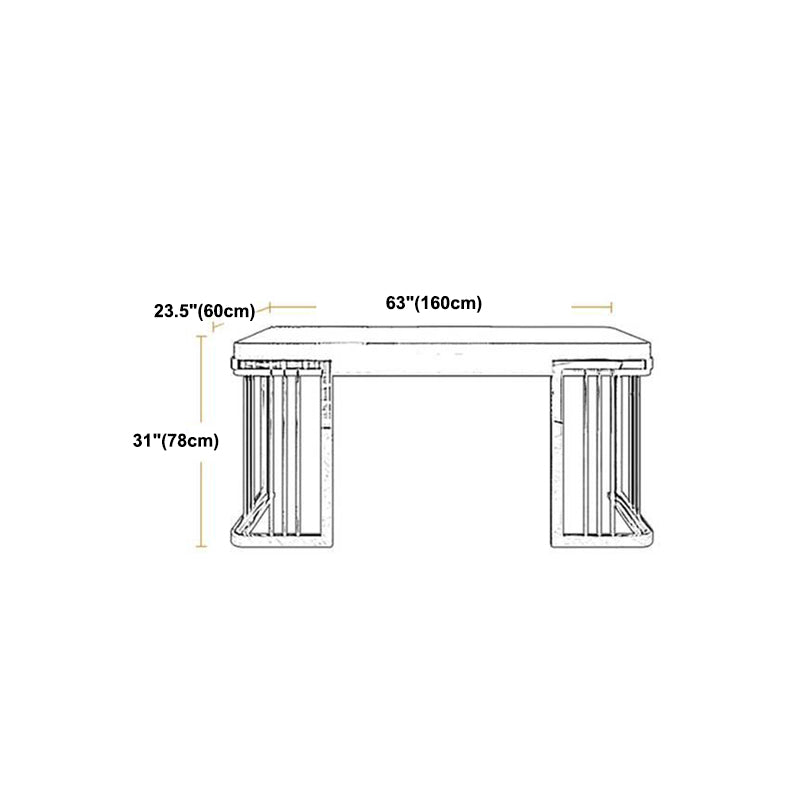 Rectangular Modern Office Desk Marble Solid Wood Writing Desk