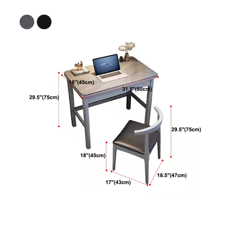 Marble Rectangular Office Desk Modern Solid Wood Writing Desk