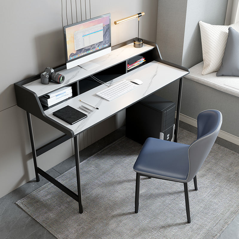 Contemporary White Marble Office Desk Home or Office Writing Desk