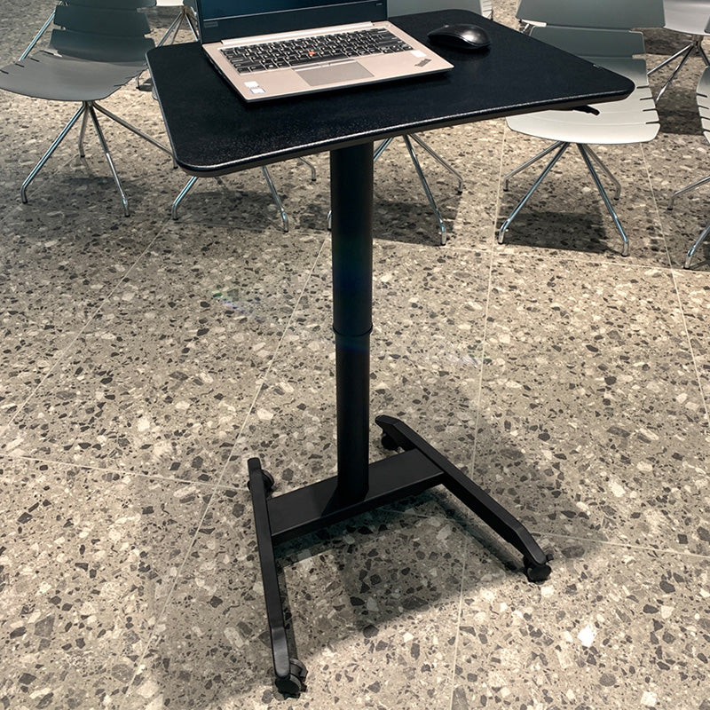 Contemporary with Caster Wheels Standing Desk H-Shape Base Desk